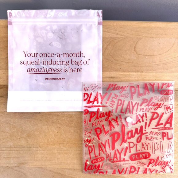 SEPHORA PLAY! Set of 6 Red Resealable Plastic and PVC Bags 7" x 7.75" - Picture 5 of 7
